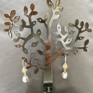 Peridot/Moonstone Sterling Silver Earrings